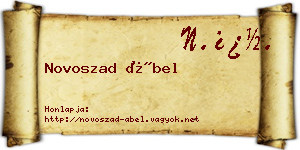 Novoszad Ábel névjegykártya